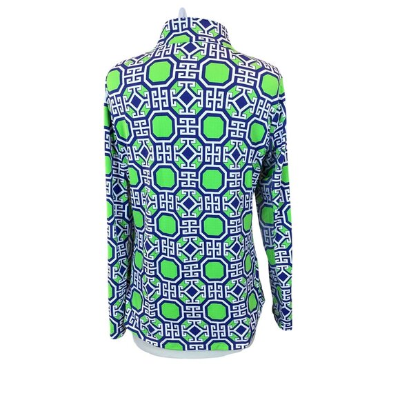 IBKUL Icifil Long Sleeve 1/4 Zip Sun Golf Pullover Classic Key Pattern Med - Picture 5 of 10